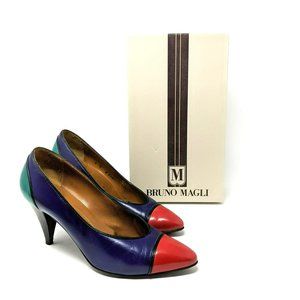 Bruno Magli Multicolor Heels - Red, Blue, Green
